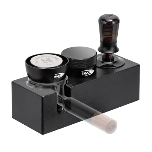 IKAPE 53MM Espresso Tamper Kit Black 6 IN 1, Featuring Coffee Tam...