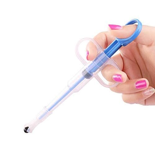 Saini_MEDICOS - Dispensador de píldoras para perros y tabletas con jeringa de punta suave para alimentar animales pequeños, suplemento de salud para mascotas (color al azar)