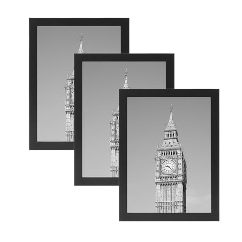 Lullaxx A3 Photo Frames 3-Pack For Displaying Photos Size 17.312.6inch44X32Cm Suitable For Wall Decoration Poster Frames Black.