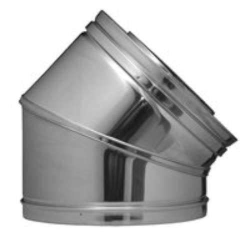 Dinak dp leña - Codo 45º 316l/304 diámetro 125