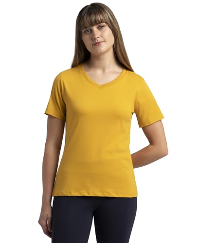 Image of Jockey AW89 Women Super Combed Cotton Rich Fabric Relaxed Fit V-Neck Half Sleeve T-Shirt