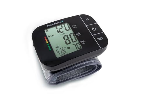 Cadeau Fête des Mères - THOMSON Tensiomètre poignet Cardio W7– Léger et compact - Stockage automatique (120 mesures) – Conforme au nouveau règlement MDR (UE 2017/74) relatif aux dispositifs médicaux.