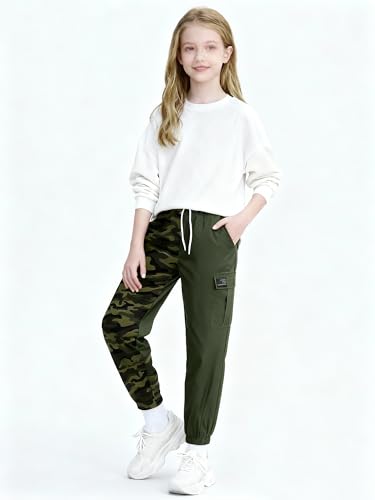Image of SANGTREE Girls & Womens Printing Cargo Jogger Pants,6 Years - Women 2XL