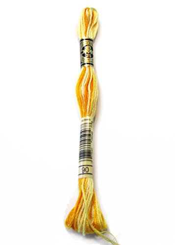 DMC 117-90 6 Strand Embroidery Cotton Floss, Variegated Yellow, 8.7-Yard