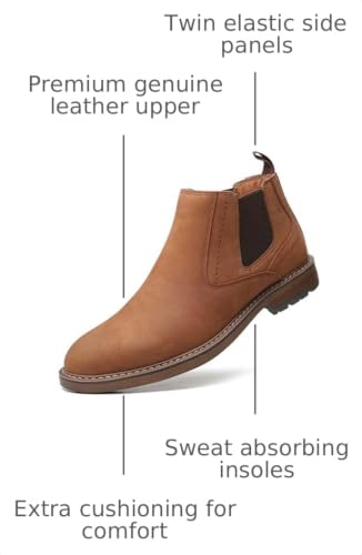 Image of Arkbird Chelsea Boots for Men Genuine Leather Oxford Casual and Formal Ankle Dress Boot