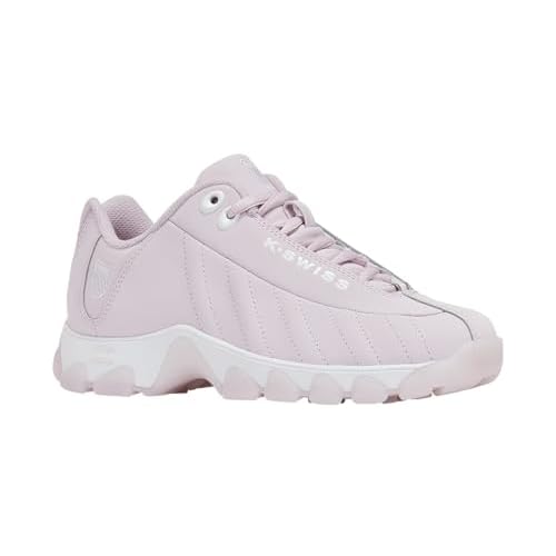 K-Swiss Women's ST329 CMF Sneaker, Wide Tennis Walking Leather Shoes 5 Orchid Tint/White