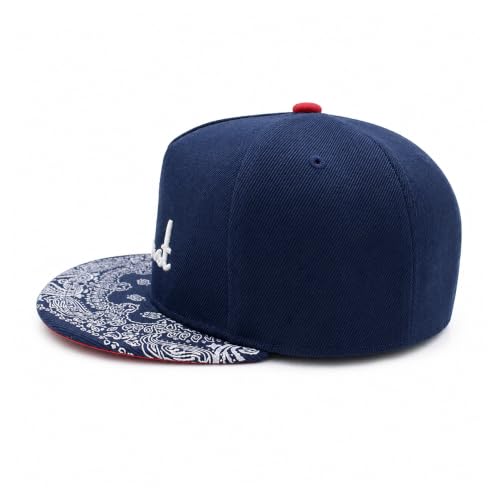 Image of VRITRAZ Comfortable Polyester 3D Printed Hip Hop Cap for Men & Women | Adjustable Snapback Closure Flat Brim Baseball Hat | Lightweight Urban Streetwear Headwear for Dance, Skateboarding, Gym, Sports