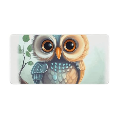 Tapis de souris de jeu chouette grand format pour éviter les glissements