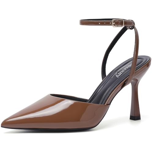 Image of Susanny Heels for Women Stiletto Closed Pointed Toe Backless Dress Shoes High Heels Sexy Kitten Pumps Wedding Guest Party Dance Prom Dressy Comfort Shoes