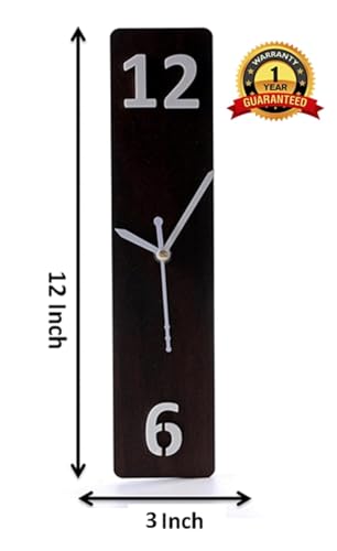 Image of Antique Stylish Wall Clock Wooden Rectangle Shaped 30 CM Wall Clock Living Room Stylish Home Decor (Coffee,CL-58)