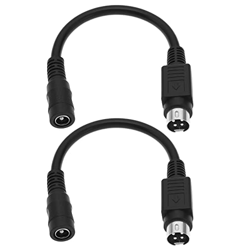 EMSea 2 unidades DC5.5 x 2.1 mm hembra de 4 pines macho adaptador cable de alimentación DC de 4 pines cable de alimentación accesorios para grabadoras de vídeo de disco duro televisores LCD