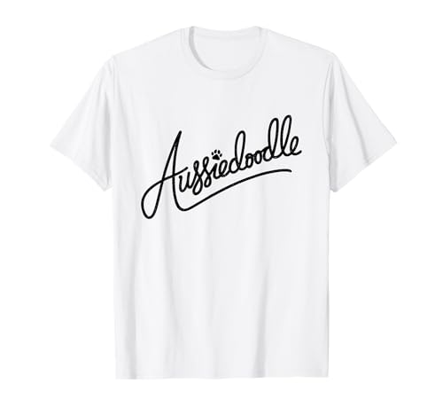 Aussiedoodle Paw Dog Design semplice Paw Mom Dad Maglietta