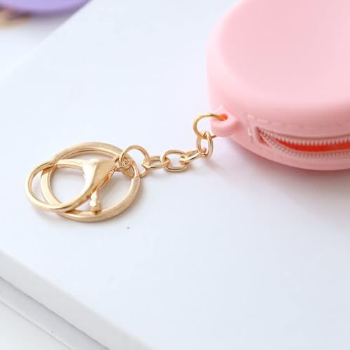 Keychain Cartoon Portable Round Silicone Coin Purse Coin Storage Bag Wallet Key Case4