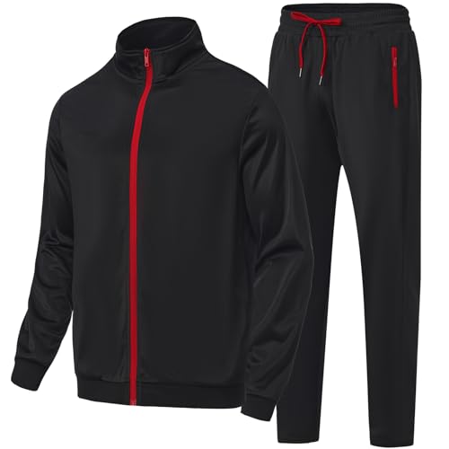 HODOSPORTS Mens Tracksuits Sweatsuits for Men 2 Piece Sets Outfits Full Zip Casual Jogging Suit Sets Athletic Warm Up Suits