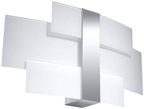 Applique murale luminaire intérieur LED en acier chromé et blanc modèle Celia Sollux