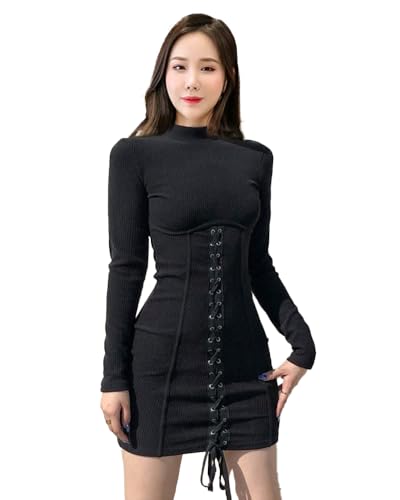 Image of Noble Monk Women's Slim Fit Full Sleeve Dress | One Piece Dress for Women