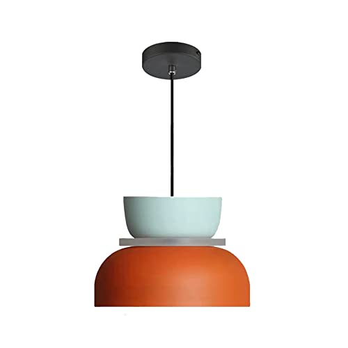 SAVALE Luce Industriale Moderna Macaron Lampada A Sospensione Colorata metà del Secolo per Illuminazione A Soffitto Piccolo Lampadario in Alluminio per Camera da Letto Cucina (D)