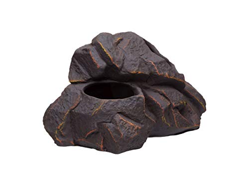 Image of Plecoceramics Aquarium Ceramic Decorations Cave Betta Stone Decor - Aquarium Fish Tank Hideway Decor for breeding Cichlids Plecos Betta Toys Hideout (Magma Rock)