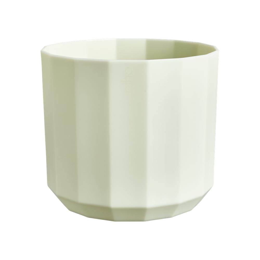 elho Facet Round 14cm - Small Indoor Plant Pot - 100% Recycled Plastic - diameter 14.1 x H 12.7 cm - Green/Tea Green - Image 2