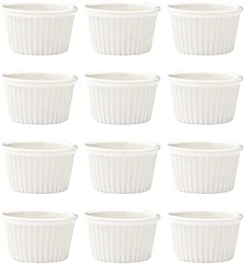 Amazon.com: Vikko White Ramekin, Set of 12 Fine Porcelain Ramekins ...