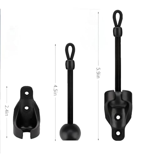 Medduw Sun Shade Parts Bungee Kit and End Cap,Weather Resistance,for Coolaroo Exterior Roller Shade,Outdoor Blinds,Roller Shades (Bungee Kit-2 Sets, Black)