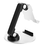 EPIGEIST Metall Tablet Ständer Verstellbar Klappbar Stabiler Handyhalter Desktop Halterung für Smartphones und Tablets bis Mittelgroß Silber