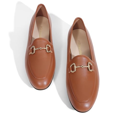 Image of Womens Loafers Flats Dress Shoes Slip On Penny Comfortable Round Toe Business Casual Work