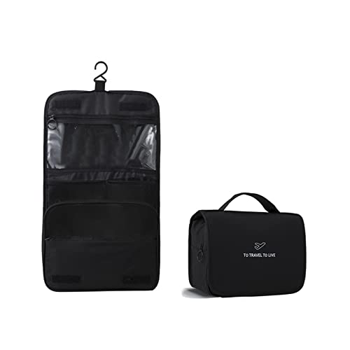 ALLMIRA トラベルポーチ 吊り下げ 洗面用具 旅行 ポーチ トイレタリーバッグ トラベルグッズ 化粧ポーチ 旅行用 トラベル 洗面用具入れ (黒)