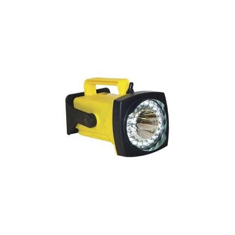 Rechargeable Spot/Flood LED Hand-Held Flashlight-Yellow-Charger-AC (for 110V House Current) Cover