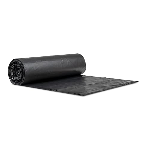 Image of Inteplast Group High-Density Interleaved Commercial Can Liners, 60 Gal, 12 Microns, 38 inch X 60 inch, Black, 200 /carton