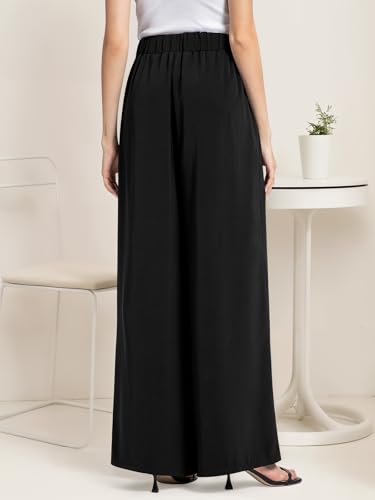 QIANXIZHAN Women's Wide Leg Pants, High Waisted Palazzo Pants Dressy Summer Flowy Casual Lounge Work Dress Pants Trousers WL2