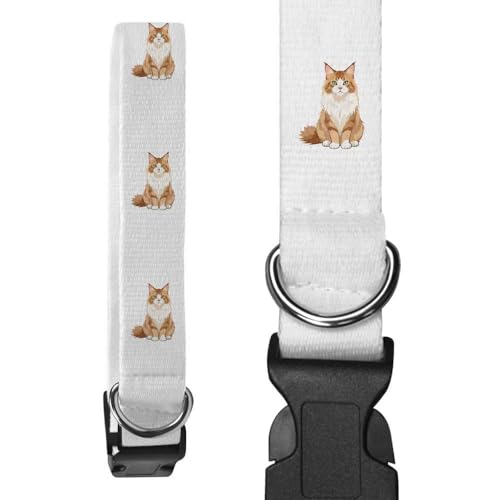 Azeeda Large 'Anime Maine Coon Cat' Dog Collar (PR00078282)