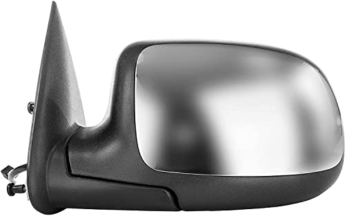 Left Driver Side Mirror For Chevy Avalanche Silverado Gmc Sierra 1500 2500 (1999 2000 2001 2002) Chrome Non-Heated Power Operated Folding Outside Rear View Door Mirror - Gm1320174 #TOP2