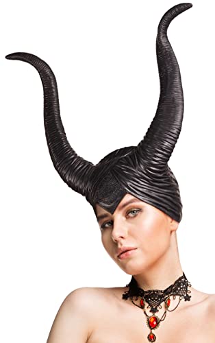 Balinco Latex Horns Ladies Hat - Gothic Cosplay Horns Headband - Witch Costume, Carnival Fancy Dress, Black