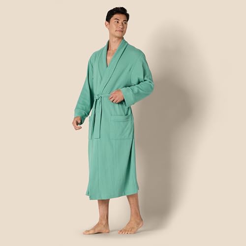 Image of Amazon Essentials Men's Lightweight Cotton Waffle Bathrobe (Available in Big & Tall)