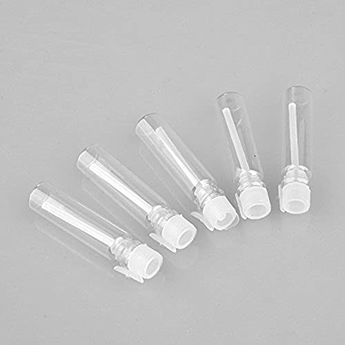 Elfenstall - 100PCS 1ml 1/4 Dram 1cc Empty Clear Glass Sample Vials for Essential Oils Aromatherapy Perfume DIY Liquid Free 10pcs 0.5ml Pipettes Droppers