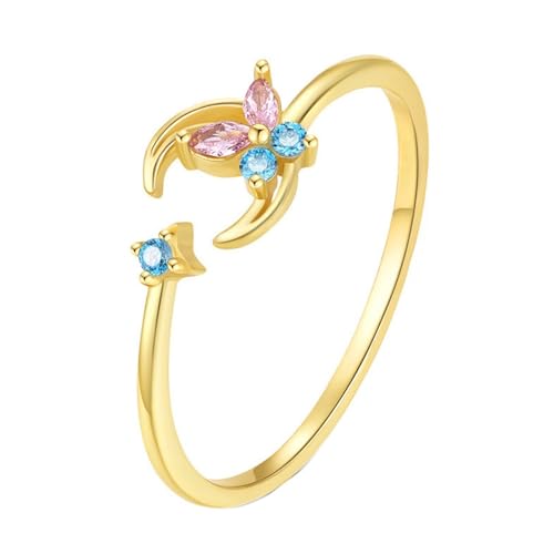 Bague fiançailles or jaune Au375 Au585 Wycian sertie d'une pierre précieuse