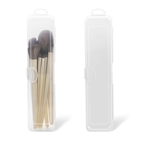 2 pcs Portable Makeup Brush Travel Case Cosmetic Brush Holder Makeup Case, Portable Travel Tableware Storage Case Flatware Box