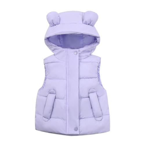 Sleeveless Warm Coat 2024 New Boys Girls Autumn Winter Solid Color Hooded Outside Wear Down Jacket Cotton Vest Coat