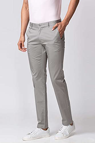 Image of blackberrys Solid Cotton Super Slim Fit Mens Trousers (A21BB60A2IA21FM-P)