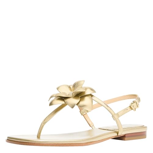 Image of Michael Kors womens Jacie Thong Sandal, Pale Gold, 8.5