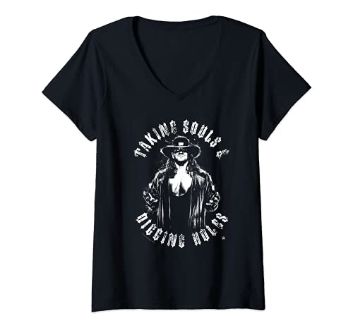 Womens WWE Undertaker Taking Souls And Digging Holes V-Neck T-Shirt