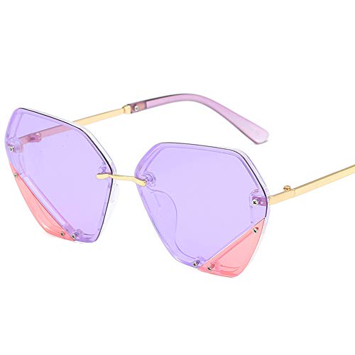 XULONG Gafas de Sol polarizadas de aleación Premium, Gafas de Sol poligonales para Hombre y para Mujer, para Ciclismo, Viajes, y Todas Las Actividades, antirreflejo UV,Purple