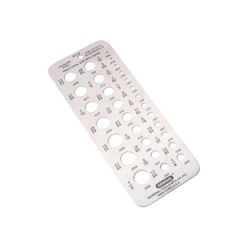 PRETYZOOM Drill Measure Caliper Stainless Steel 1/16 1/2 Range Fractional Size Drill Gauge for Model Makers