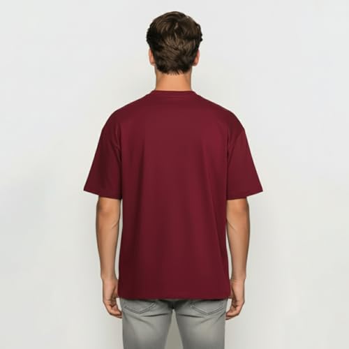 Image of Van Heusen Men's Premium Cotton Oversized Drop Shoulder Brand Logo T-Shirt