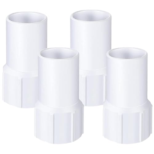 Qloby 1-1/2" Pool Hose Cuff, Upgraded Swimming Pool Vacuum Hose Cuff, Hose Threaded Replacement Cuff Repair Hose Ends Connect Vacuum Head to the Vacuum Skimmer Inlet (4 Pack)