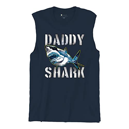 Daddy Shark Funny Father's Day Muscle Shirt Funny Dad Grandpa