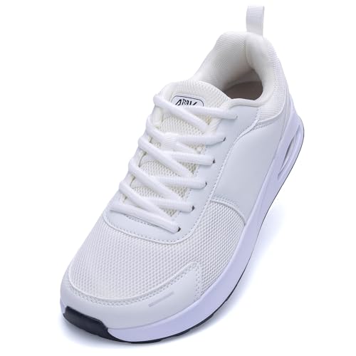 MAFEKE Womens Wide Toe Box Walking Shoes Arch Support Orthotic Shoes Tennis Gym Fashion Sneakers for Swelling Bunion Plantar Fasciitis White US 8