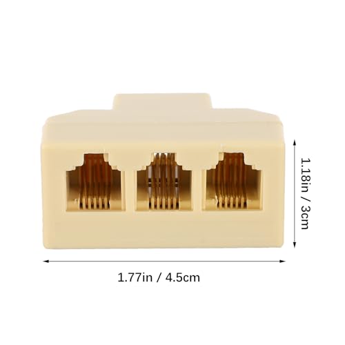 Divisor telefónico RJ11 de 3 puertos adaptador de línea fija blanco pack de 2 2