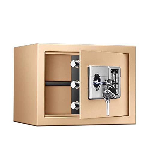 FQCXCKJ Caja Fuerte, Caja Fuerte ignífuga, Caja Fuerte Digital, Caja Fuerte de Seguridad para Efectivo, Caja Fuerte pequeña de Acero (sección de Llave Dorada)